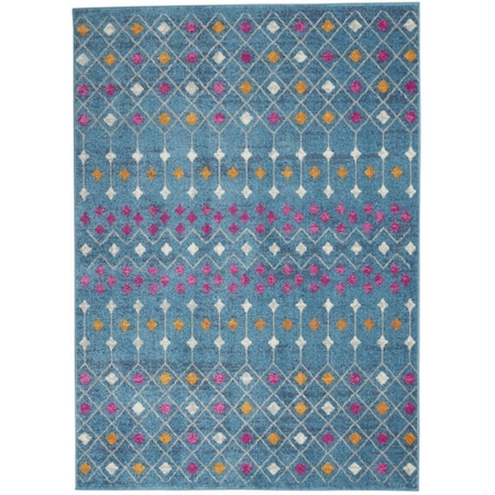 Palacedesigns 5 x 7 ft. Blue Jewels Geometric Area Rug - Blue - 5' x 7' PA3663837